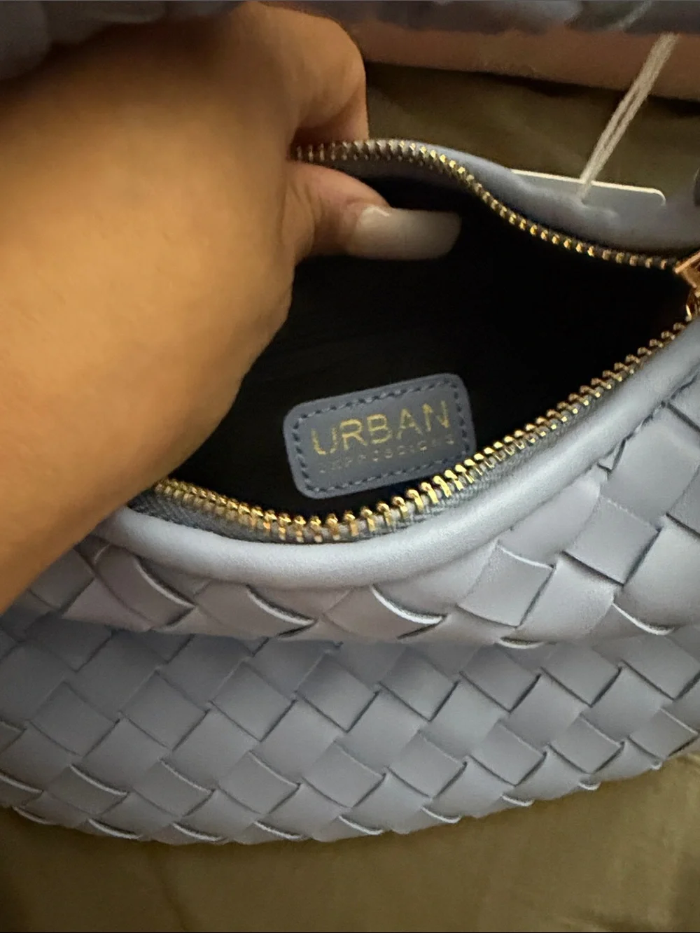 NWT Urban Baby Blue Expressions Woven Bag